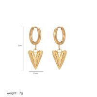1 Pair Elegant V Shape Plating Stainless Steel 18K Gold Plated Drop Earrings sku image 2
