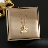 Titanium Steel Simple Style Plating Inlay Heart Shape Flower Zircon Pendant Necklace sku image 63