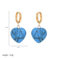 1 Pair Casual Elegant Classical Heart Shape Plating Inlay 304 Stainless Steel Natural Stone Copper Natural Stone Drop Earrings sku image 4