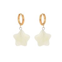 1 Pair Commute Star Enamel Plating Stainless Steel Natural Stone 18K Gold Plated Earrings main image 5