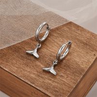 1 Pair Simple Style Fish Tail Polishing Plating Stainless Steel 18K Gold Plated Drop Earrings main image 4