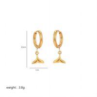 1 Pair Simple Style Fish Tail Polishing Plating Stainless Steel 18K Gold Plated Drop Earrings sku image 2