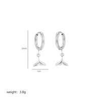 1 Pair Simple Style Fish Tail Polishing Plating Stainless Steel 18K Gold Plated Drop Earrings sku image 1