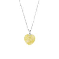 Elegant Heart Shape Stainless Steel Natural Stone 18K Gold Plated Natural Stone Pendant Necklace In Bulk main image 5
