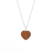Elegant Heart Shape Stainless Steel Natural Stone 18K Gold Plated Natural Stone Pendant Necklace In Bulk main image 2
