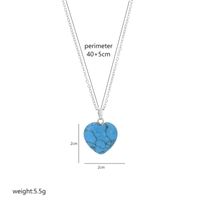 Elegant Heart Shape Stainless Steel Natural Stone 18K Gold Plated Natural Stone Pendant Necklace In Bulk sku image 4