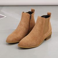 Women's Vintage Style Solid Color Point Toe Martin Boots sku image 10