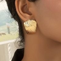 Wholesale Jewelry Simple Style Classic Style Square Alloy 14k Gold Plated Plating Ear Studs main image 1