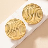 1 Pair Simple Style Classic Style Shell Plating Ferroalloy 14k Gold Plated Ear Studs main image 4
