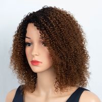 Women's African Style Street Real Hair Side Fringe Curls Wigs main image 3