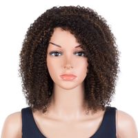 Women's African Style Street Real Hair Side Fringe Curls Wigs main image 6
