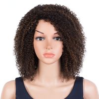 Women's African Style Street Real Hair Side Fringe Curls Wigs sku image 2