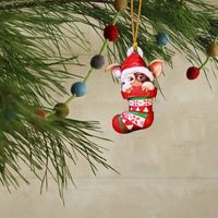 2022 Cross-border New Cute Christmas Stockings Dog Flying Dragon Decorations Car Backpack Pendant Home Decoration Ornament main image 5