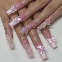 French Style Sweet Bow Knot Plastic Nail Patches 1 Piece main image 1