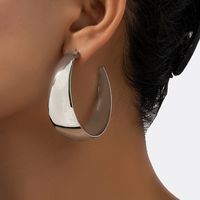 1 Pair Simple Style Solid Color Plating Ferroalloy 14k Gold Plated Hoop Earrings main image 1