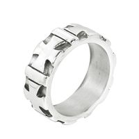 Stainless Steel Retro Simple Style Polishing Cross None Rings main image 4