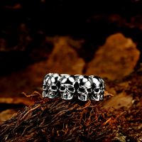 Casual Retro Skull Stainless Steel Polishing Men's Rings main image 1