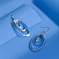 1 Pair Casual Simple Style Oval Plating Alloy Silver Plated Ear Hook main image 1