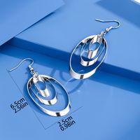 1 Pair Casual Simple Style Oval Plating Alloy Silver Plated Ear Hook main image 4