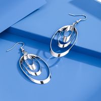 1 Pair Casual Simple Style Oval Plating Alloy Silver Plated Ear Hook main image 3