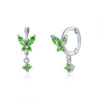 European And American S925 Silver Needle Inlaid Zircon Butterfly Ear Buckle sku image 9