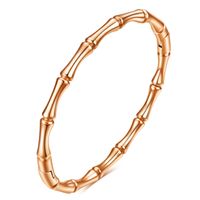 Simple Style Bamboo Solid Color Titanium Steel Plating Gold Plated Bangle sku image 3