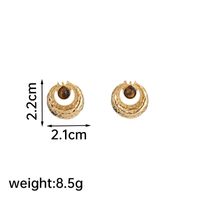 1 Pair Lady Geometric Plating Inlay Copper Natural Stone Freshwater Pearl 18k Gold Plated Ear Studs sku image 2