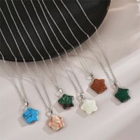 Simple Style Star Stainless Steel Natural Stone Pendant Necklace In Bulk main image 1