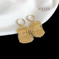 Fashion Alloy Diamond-studded Geometric Earrings Long Tassel Flower Earrings sku image 55