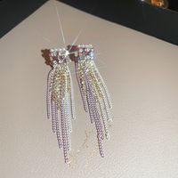 Fashion Alloy Diamond-studded Geometric Earrings Long Tassel Flower Earrings sku image 54