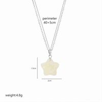 Simple Style Star Stainless Steel Natural Stone Pendant Necklace In Bulk sku image 2