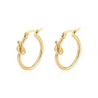 1 Pair Simple Style Knot Plating 304 Stainless Steel 18K Gold Plated Earrings main image 3