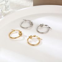 1 Pair Simple Style Knot Plating 304 Stainless Steel 18K Gold Plated Earrings main image 1