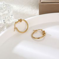 1 Pair Simple Style Knot Plating 304 Stainless Steel 18K Gold Plated Earrings main image 4