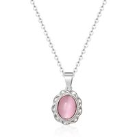 304 Stainless Steel 18K Gold Plated Casual Simple Style Inlay Oval Opal Pendant Necklace main image 6