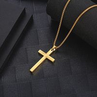 304 Stainless Steel 18K Gold Plated Casual Simple Style Plating Cross Pendant Necklace main image 4