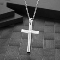 304 Stainless Steel 18K Gold Plated Casual Simple Style Plating Cross Pendant Necklace main image 5