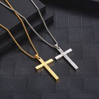 304 Stainless Steel 18K Gold Plated Casual Simple Style Plating Cross Pendant Necklace main image 1