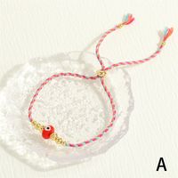 Bohemian Streetwear Devil's Eye Glass Rope Knitting Women's Bracelets sku image 1