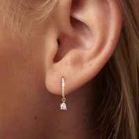 1 Pair Simple Style Round Water Droplets Inlay Sterling Silver Zircon Drop Earrings main image 3