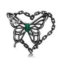 Classic Style Butterfly Sterling Silver Inlay Zircon Charms Jewelry Accessories sku image 2