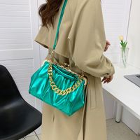 Women's Pu Leather Solid Color Basic Vintage Style Sewing Thread Square Clasp Frame Shoulder Bag Handbag Crossbody Bag main image 3