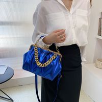 Women's Pu Leather Solid Color Basic Vintage Style Sewing Thread Square Clasp Frame Shoulder Bag Handbag Crossbody Bag main image 5