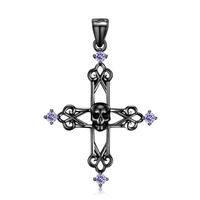 Classic Style Skull Sterling Silver Inlay Zircon Jewelry Accessories sku image 2