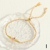 Bohemian Streetwear Devil's Eye Glass Rope Knitting Women's Bracelets sku image 9