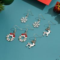 1 Set Cute Christmas Tree Snowflake Elk Alloy Drop Earrings main image 3