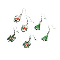 1 Set Cute Christmas Tree Snowflake Elk Alloy Drop Earrings main image 2