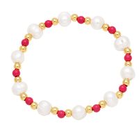 Pastoral Simple Style Round Baroque Pearls Plating 18k Gold Plated Women's Bracelets main image 3