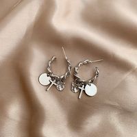 1 Pair Hip-hop Solid Color Alloy White Gold Plated Drop Earrings main image 1