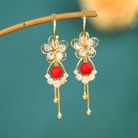 1 Paar Elegant Dame Geometrisch Blume Bogenknoten Inlay Kupfer Künstliche Perlen Zirkon Tropfenohrringe sku image 21